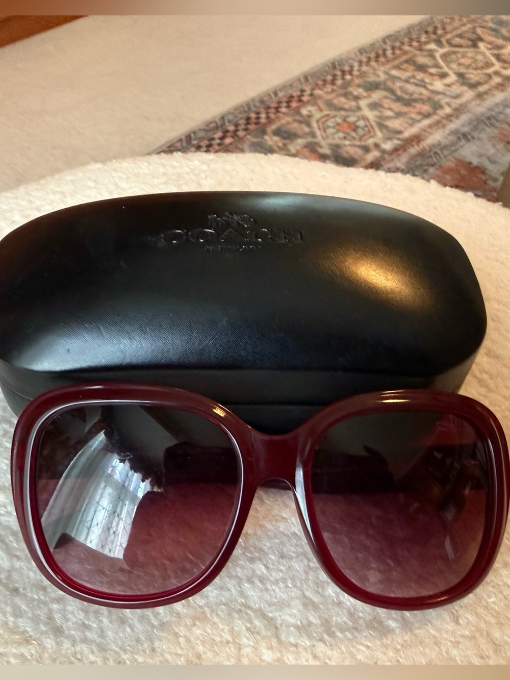 Coach Women's Oversized Sunglasses in Burgundy